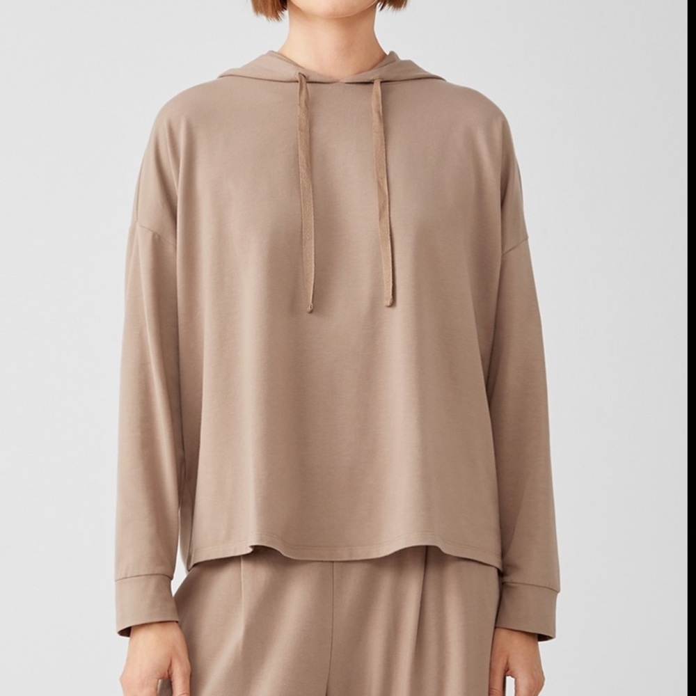 NWT Eileen Fisher crop Boxy Hoodie